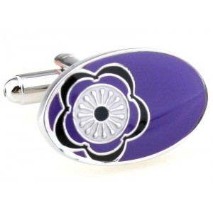 Butoni camasa cu model floare pe fond violet